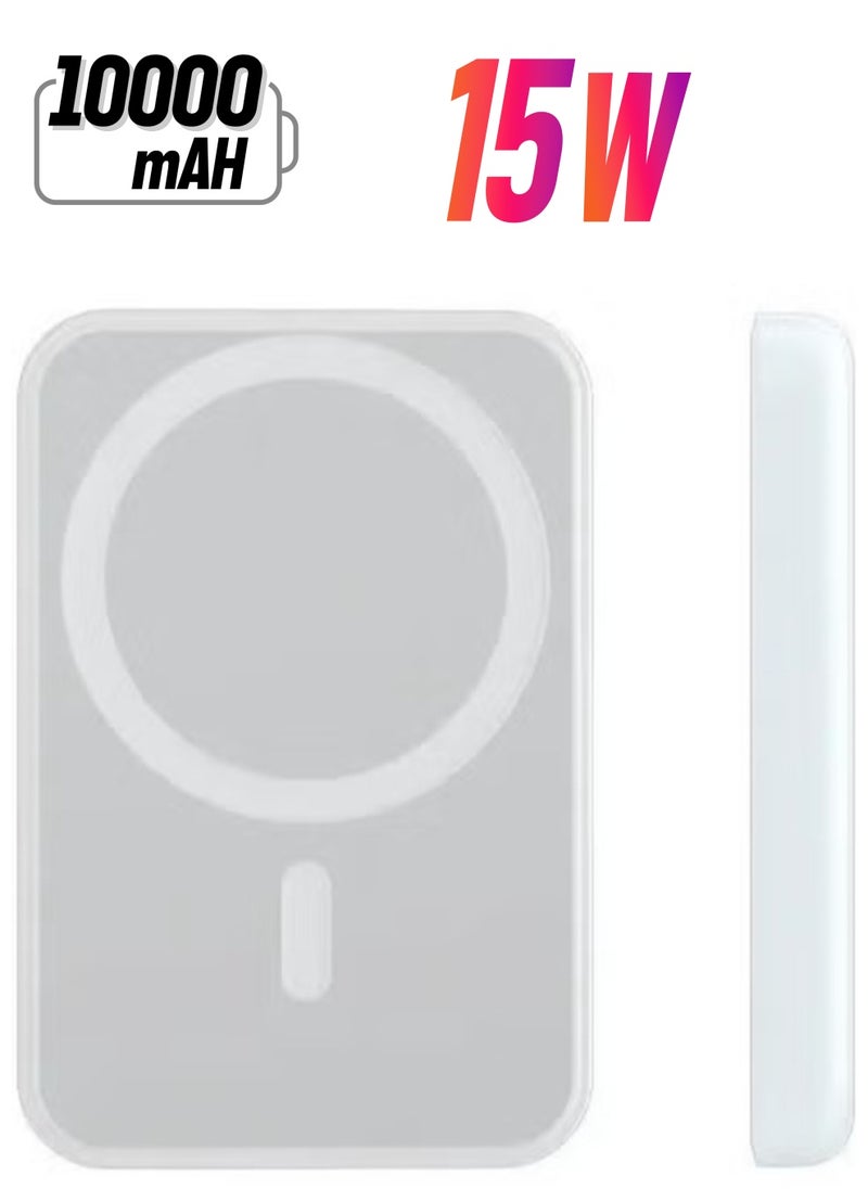 Generic - NEW MagSafe Wireless Power Bank for iPhone 15 – 10,000mAh Portable Charger in White - Image 1
