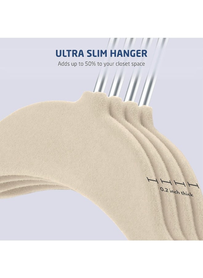 ZOBER Baby Velvet Coat Hangers - 27.9 Cm Nursery Clothes For Babies 0 To 48 Months Non Slip Toddler Hangers, 360 Chrome Swivel Hook- 30 Pack  - Image 4