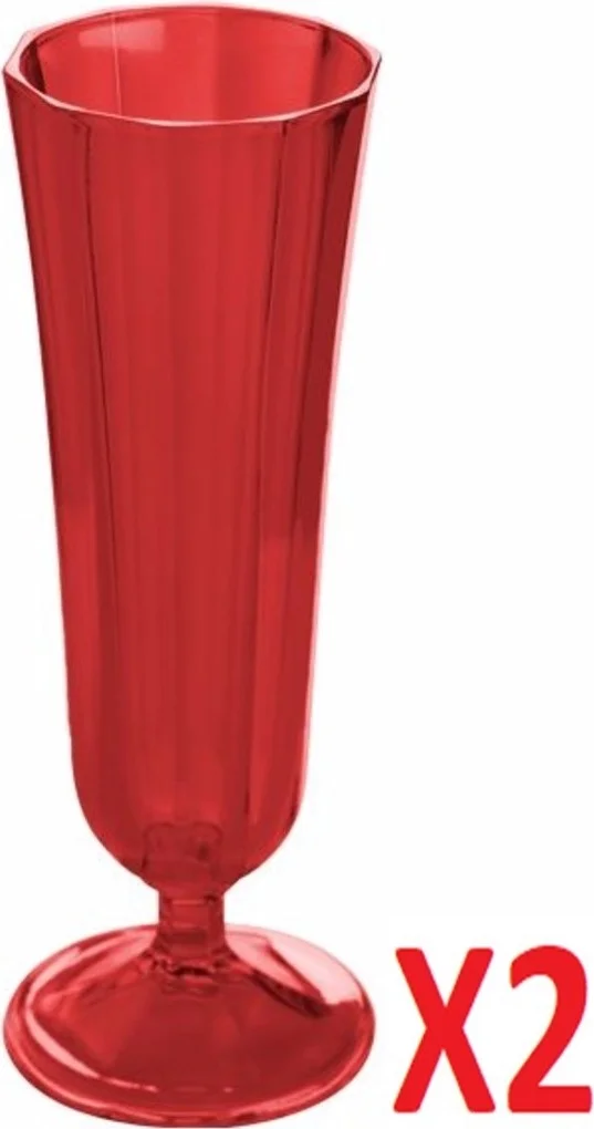 Porland Claret Red Flute Champagne Glass 130 cc 2-pack 04FIA001730