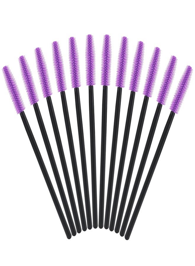 G2PLUS 50PCS Eyelash Brushes, Purple Silicone Soft Mascara Wands, Disposable Mascara Brush, Cosmetic Eyelash Extension Applicators Professional Makeup Tool Set (Purple) - Image 1