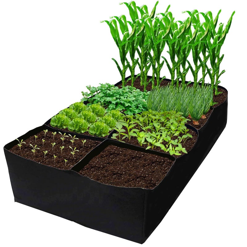 CJGQ CJGQ Fabric Raised Garden Bed 6x3x1ft Garden Grow Bed Bags for Growing Herbs Flowers and Vegetables 128 Gallon 