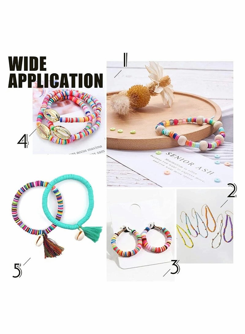 5800 Pcs 6mm 24 Color Polymer Flat Disc Beads for DIY Jewelry, Bracelets & Necklaces - Perfect for Crafting!