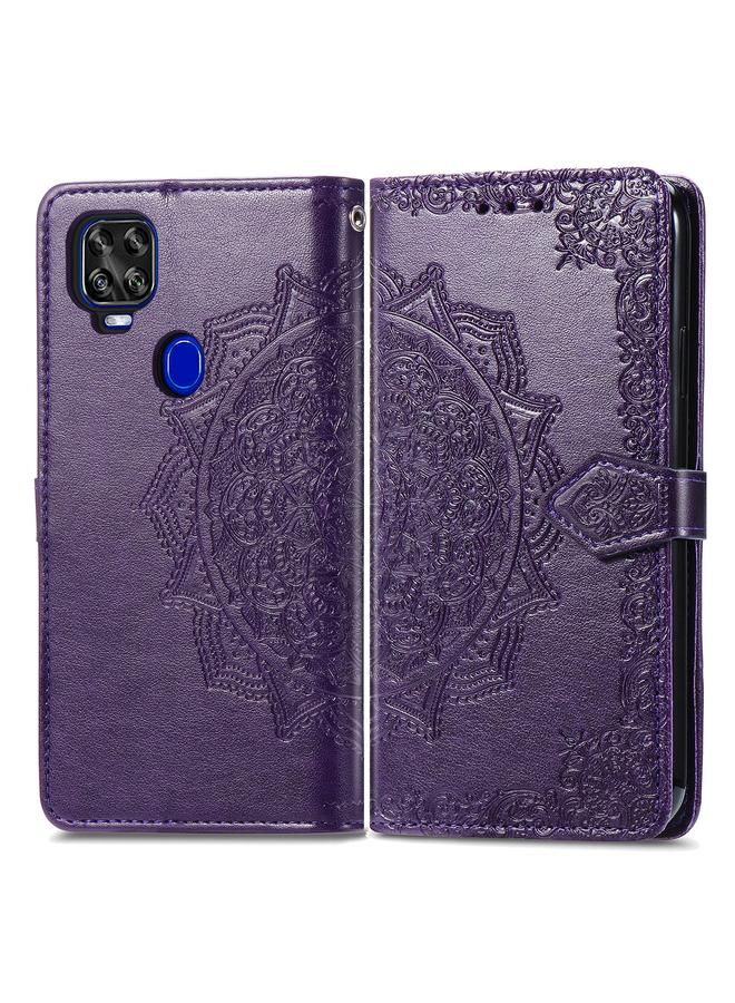 erorex Case For ZTE Axon 11 SE 5G Mandala Flower Embossed Horizontal Flip Leather Case with Holder & Three Card Slots & Wallet & Lanyard - Image 2