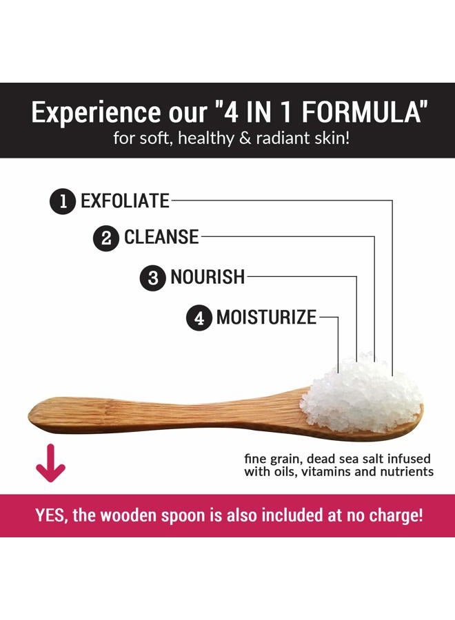 pureSCRUBS Premium Eucalyptus Body Scrub Set - Large 16oz Dead Sea Salt Body Scrub With Infused Essential Oils & Nutrients, Includes Wooden Spoon, Loofah & Oatmeal Exfoliating Bar Soap - Image 3