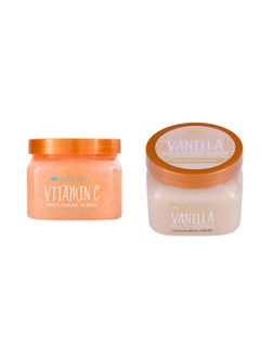 Tree Hut Vitamin C and Vanilla Shea Sugar Body Scrubs, Both 18 oz, Ultra Hydrating and Exfoliating