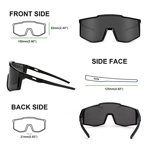 Karsaer Sports Sunglasses Wraparound Glasses 80S Visor Shield Baseball Sunglasses, Non-Polarized Multicolor For Youth Kids Teens B5095 - Image 5