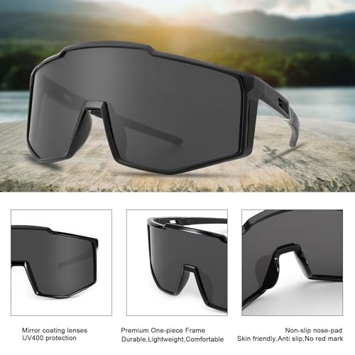 Karsaer Sports Sunglasses Wraparound Glasses 80S Visor Shield Baseball Sunglasses, Non-Polarized Multicolor For Youth Kids Teens B5095 - Image 3
