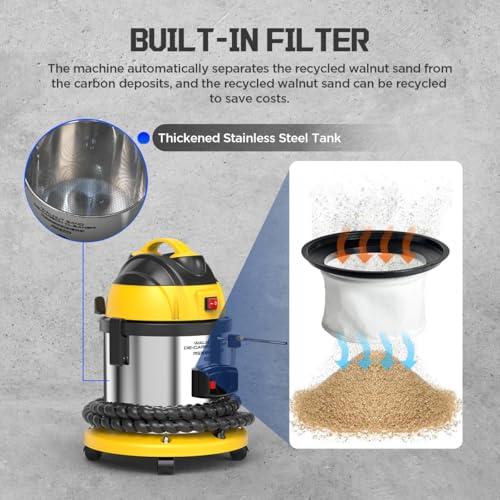 CMTOOL Walnut Blaster Kit for Carbon Cleaning, 1200W Car Carbon Cleaning Tool with 2kg Walnut Sand, Automotive Engine Exhaust Intake Valve Cleaner Machine, HTS558 Auto Intake Manifold Blasting Kit - Image 5