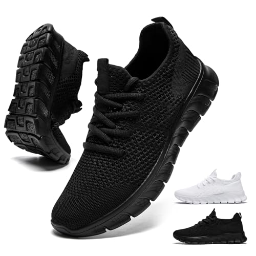 YRLTYO Non Slip Work Shoes Women Walking Running Tennis Sneakers Gym Workout Athletic Lightweight Comfortable Fashion Sport Mesh Casual Shoe Black Size 10 - Image 1