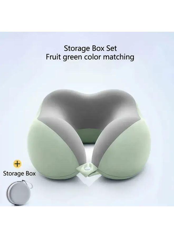 Ergonomic U Shaped Neck Pillow Fruit Green Slow Rebound Support Machine Washable Travel Office - Image 1