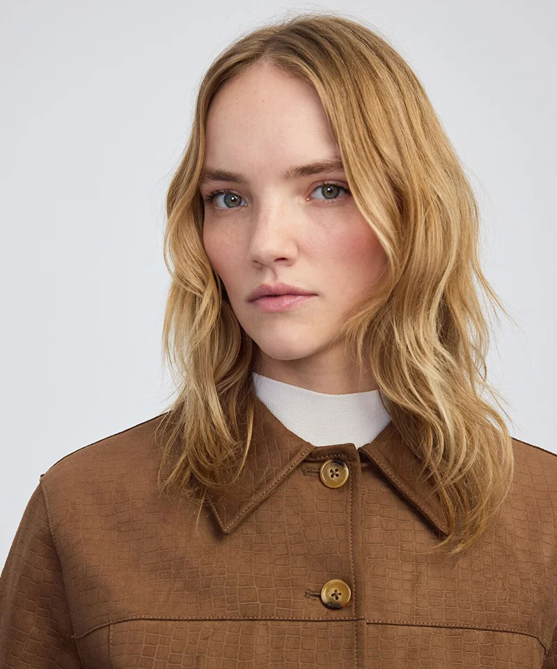 Ipekyol  Croc-Effect Faux Suede Jacket for Women | Best Price UAE