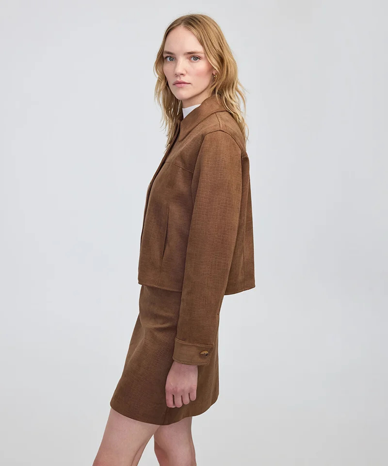 Ipekyol  Croc-Effect Faux Suede Jacket for Women | Best Price UAE