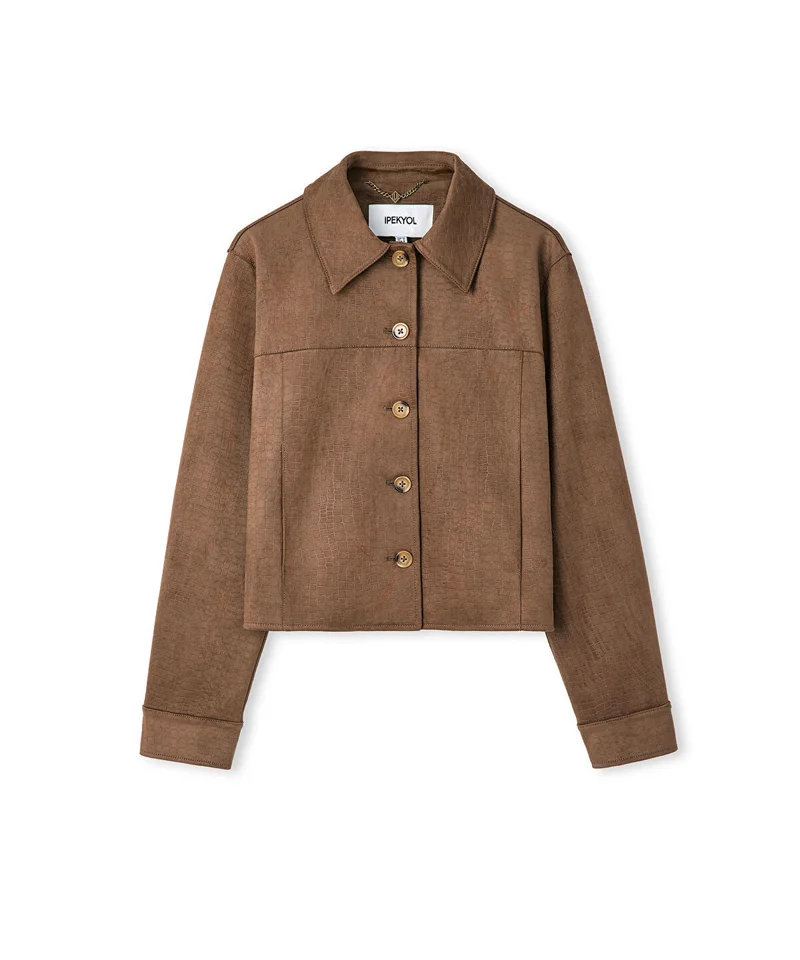 Ipekyol  Croc-Effect Faux Suede Jacket for Women | Best Price UAE