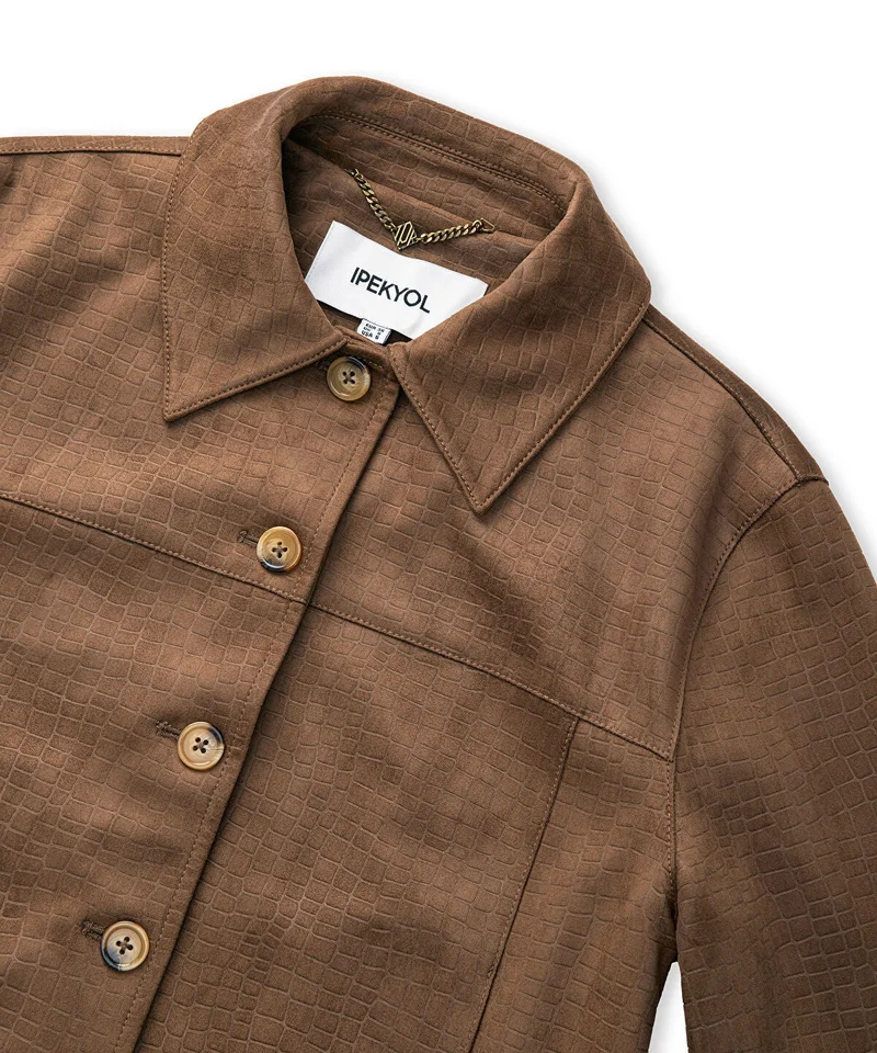 Ipekyol  Croc-Effect Faux Suede Jacket for Women | Best Price UAE