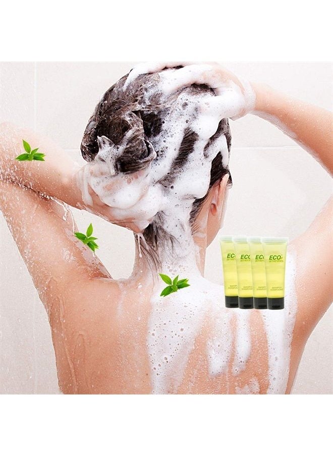 ECO Amenities - Travel Size Shampoo Bulk - 200 PACK, 30mL, 1 oz Hotel Shampoo Supplies for Guests - Green Tea Scent Eco Shampoo, Mini Shampoo with Flip Cap and Biodegradable Clear Container - Image 1