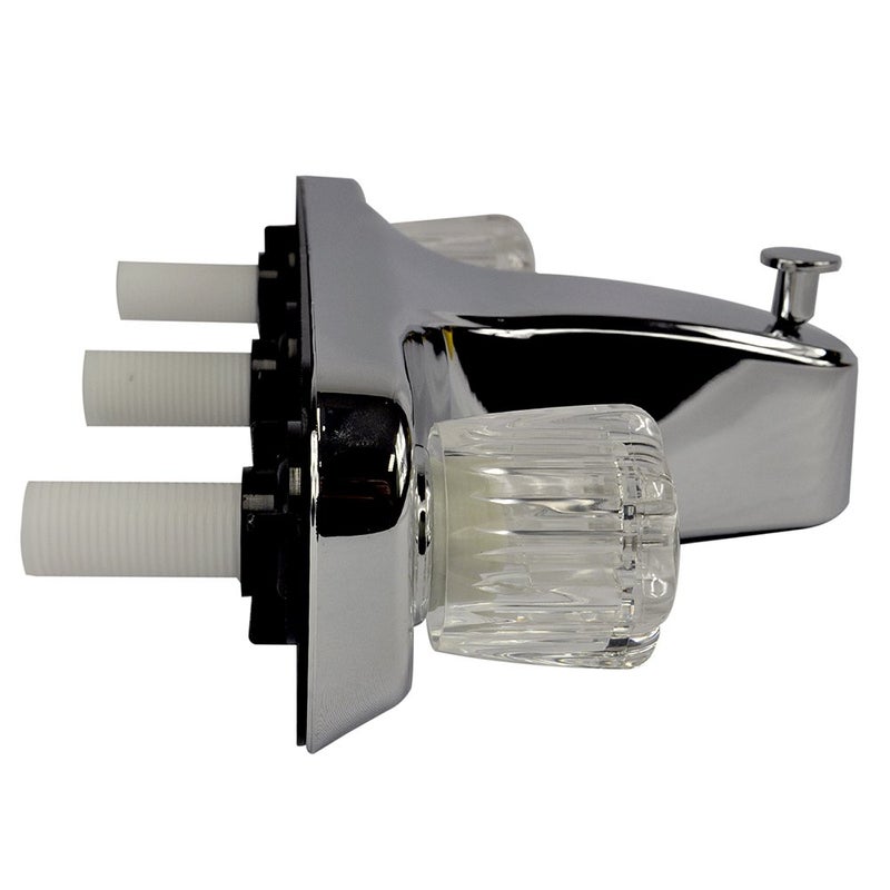 Danco Mobile Home RV Tub Shower Center-Set Faucet, 8 inch, 2-Handle, Chrome with Clear Acrylic Handles (33156X) - Image 3