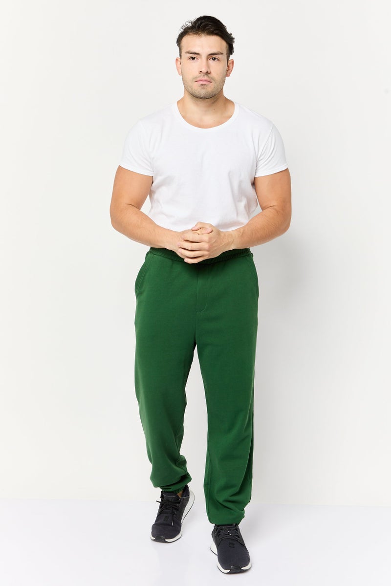 Celio Men Regular Fit Solid Sweatpants, Green - Image 2