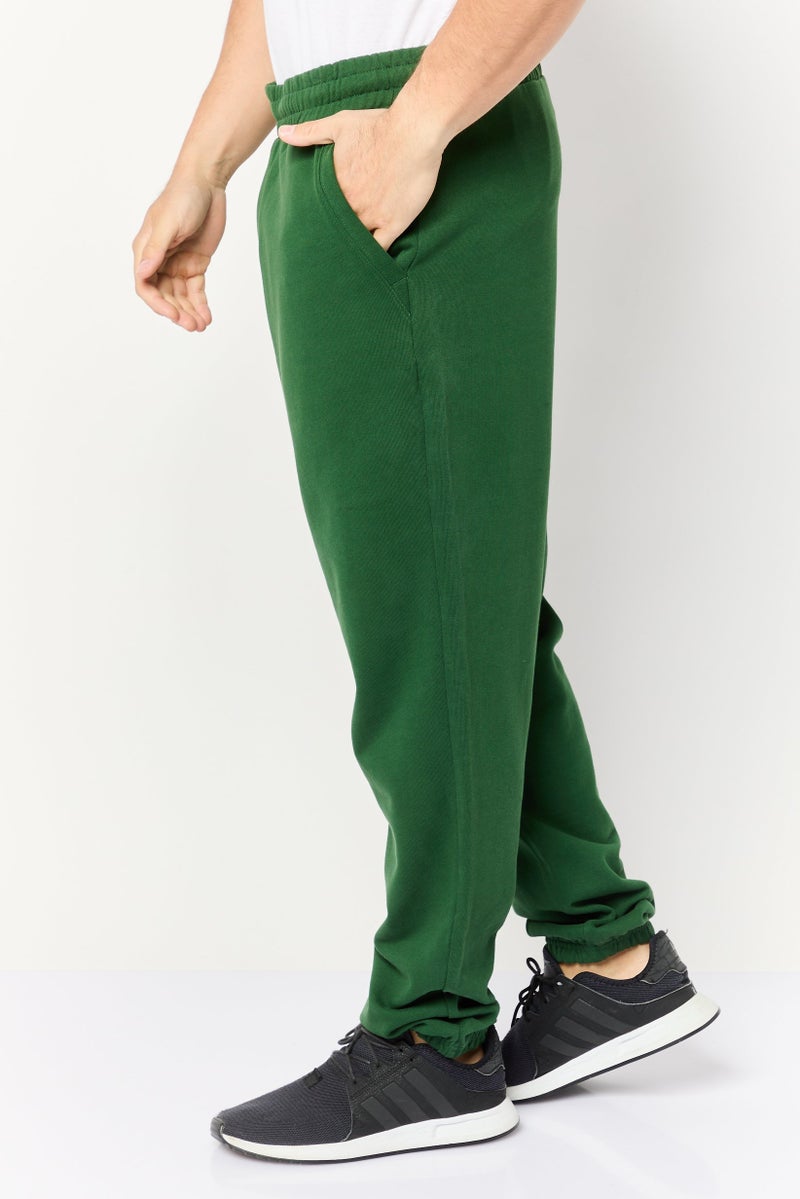 Celio Men Regular Fit Solid Sweatpants, Green - Image 3