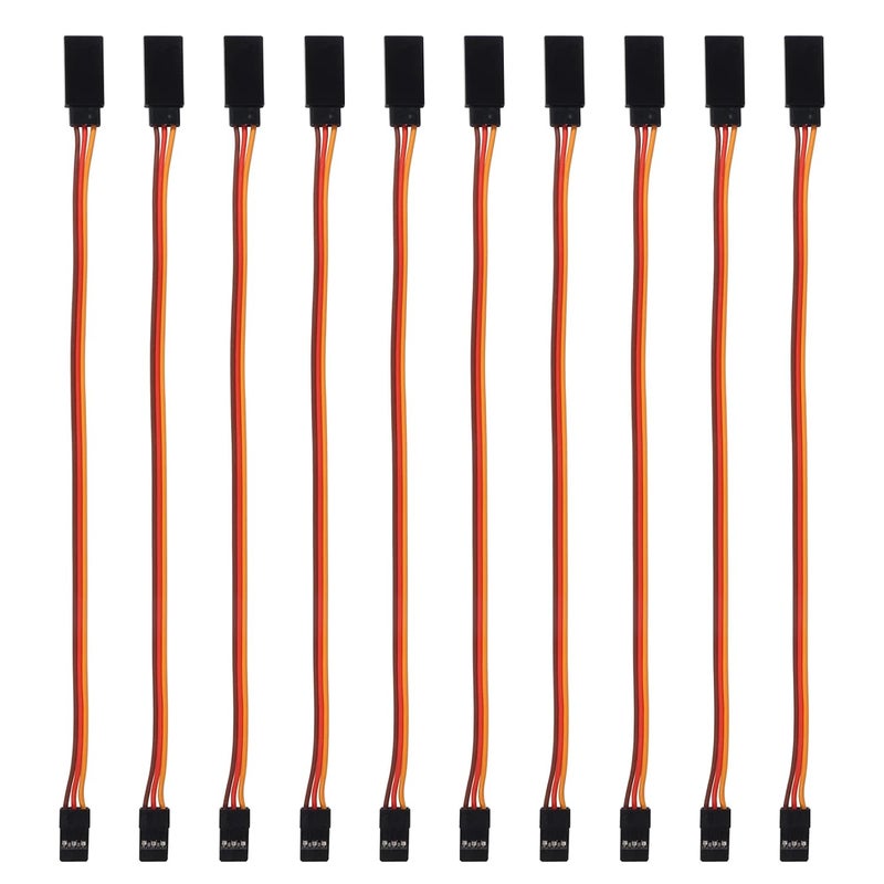 ACEIRMC 10pcs 3-Pin Servo Extension Cable Cord Female to Male Lead Wire Connector JR for RC Car Airplanes Remote Control (20cm) - Image 1
