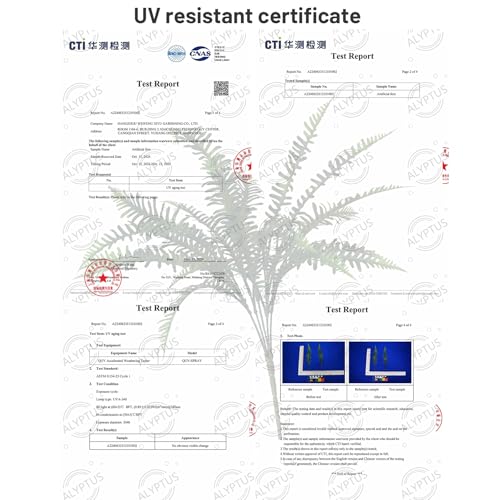 alyptus UV Resistant Fake Plants, 16 Bundles Artificial Plants Greenery, Realistic Fake Fern for Porch Decor & Outdoor Use - Image 4