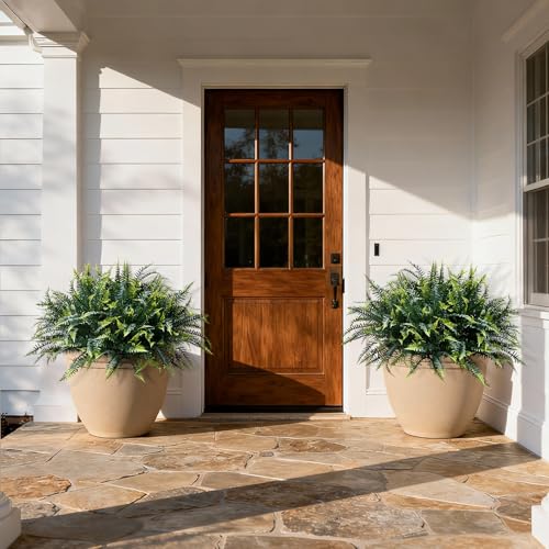 alyptus UV Resistant Fake Plants, 16 Bundles Artificial Plants Greenery, Realistic Fake Fern for Porch Decor & Outdoor Use - Image 3