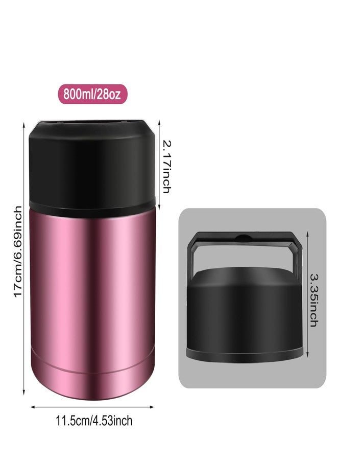 Zalaxt 28oz Soup Thermos, Stainless Steel Thermos for Hot Food, Wide Mouth Food Thermos Jar, Insulated Lunch Container Leak Proof Vacuum Thermal Flask(rosered) - Image 4
