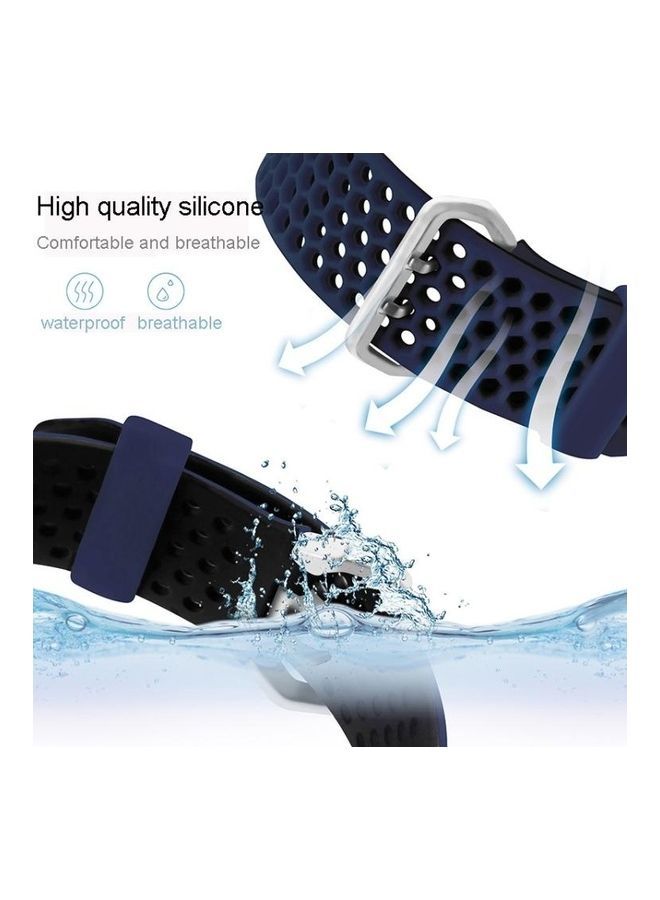 NIBEMINENT Two-tone Honeycomb Sport Watchband For Apple Watch Series 7 41mm/6 & SE 5 4 40mm/3 2 1 38mm Blue Black - Image 3