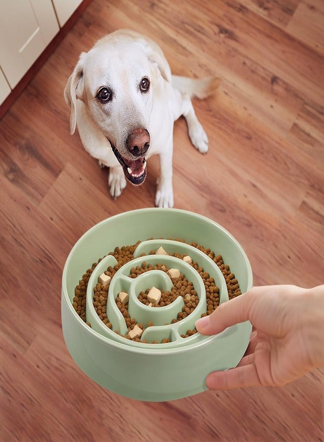 Soniuong Ceramic Slow Feeder Dog Bowl,1.5 Cups Pet Slow Feeder for Small and Medium Breed,Puzzle Dog Food Dish,Anti-Gulping,Stop Bloat,Preventing Choking(Green) - Image 3