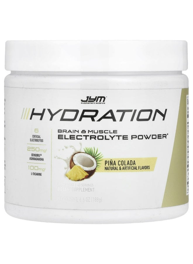 JYM Supplement Science - JYM Supplement Science, Hydration, Electrolyte Powder, Pina Colada, 6.6 oz (188 g) - Image 1