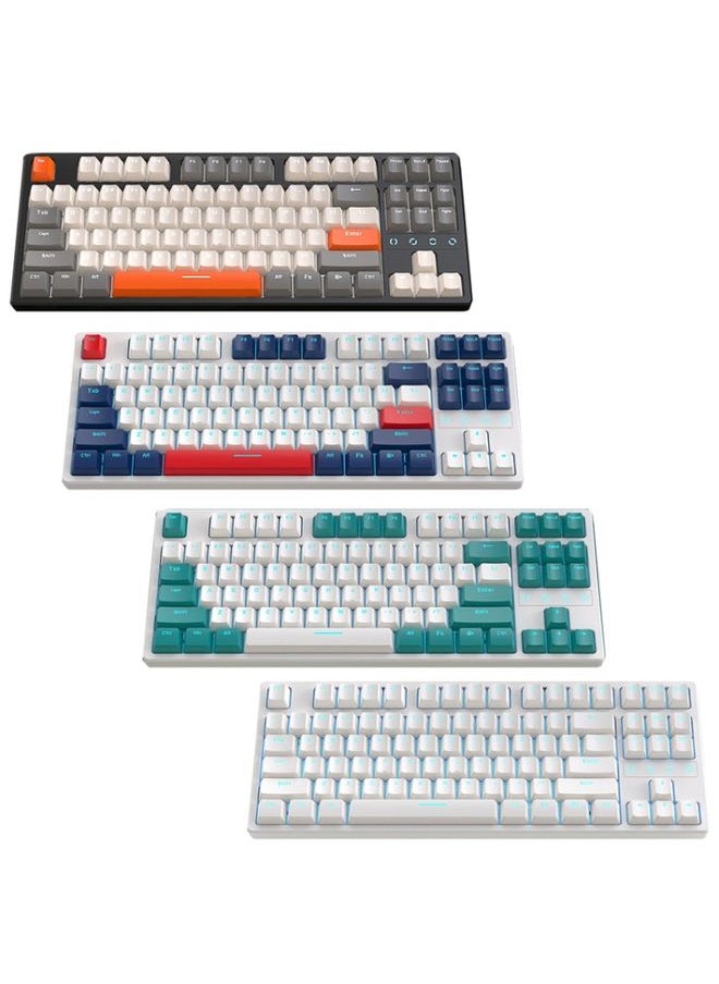 Generic - ZIYOU LANG K87 87-key RGB Bluetooth / Wireless / Wired Three Mode Game Keyboard, Cable Length: 1.5m, Style: Banana Shaft (Yacht Blue) - Image 1