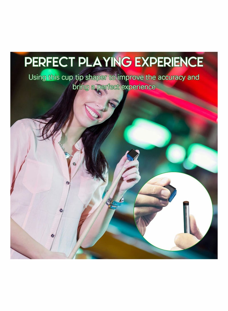 Zikra 2 Pcs Pool Chalk Holder for Billiards 2 in 1 Cue Chalk Holder Portable Cue Tip Billiard Cue Tip Tool with 4 Pcs Pool Chalk Cubes Pool Table Accessories for Sport Game Tournament Home Hobby - Image 5