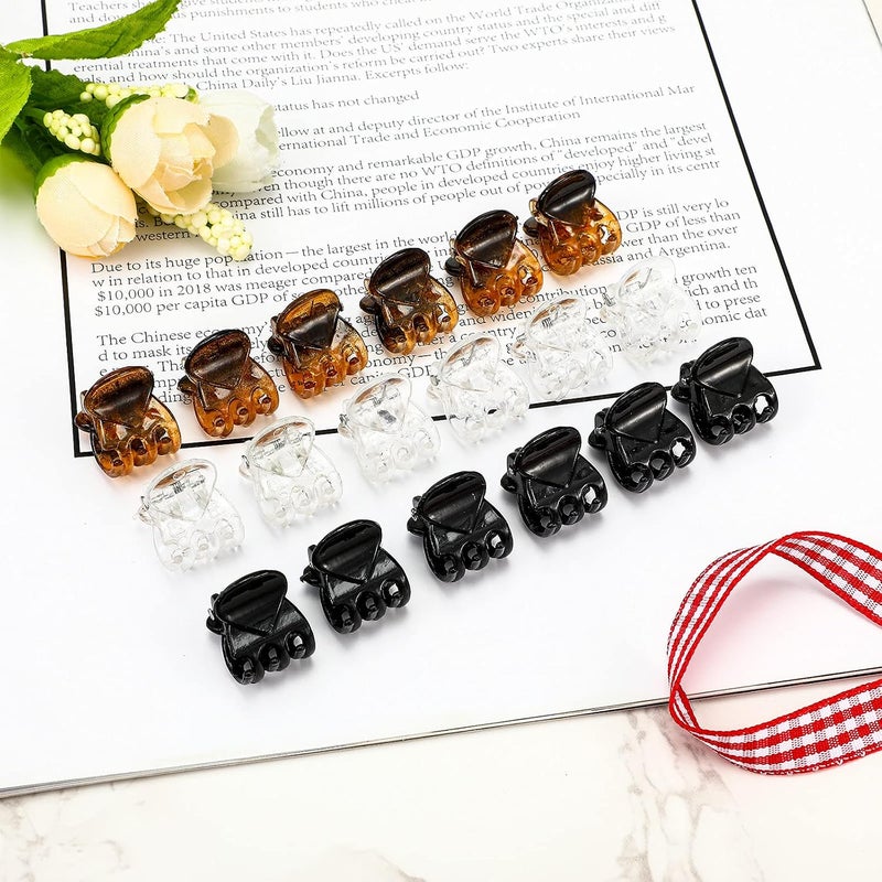 WILLBOND 100 Pieces Mini Hair Claw Clip Plastic Small Colorful Hair Clamps Clips Tiny No-slip Jaw Hair Clip with Box Container for Women Girls Styling Hair Accessories (Classic Colors) - Image 3