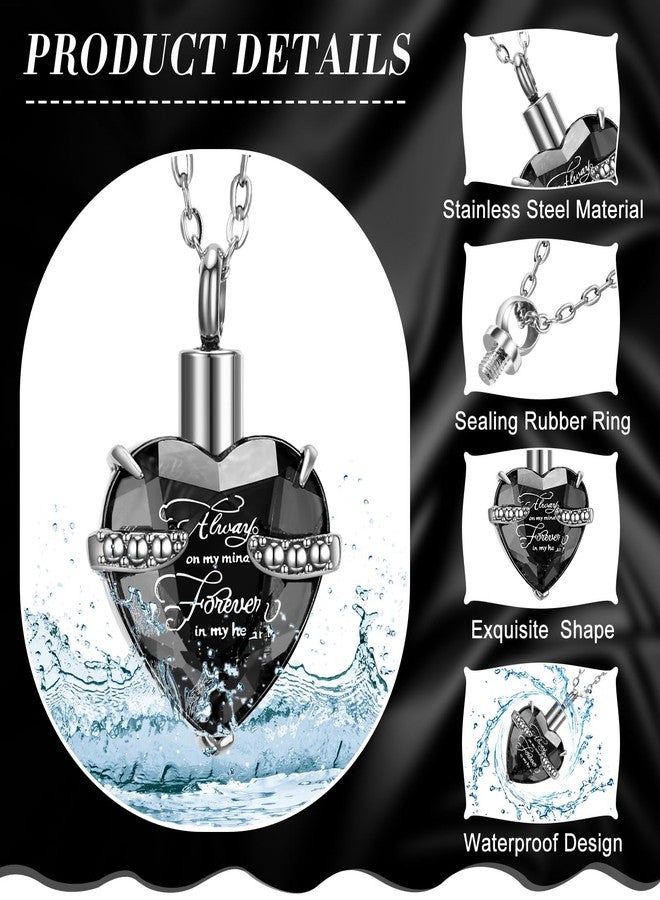 Ecation 15 Pcs Urn Necklace for Ashes Women Keepsake Cremation Jewelry Stainless Steel Cross Heart Cubic Locket Ashes Necklace for Human Loved One, No Gemstone - Image 2
