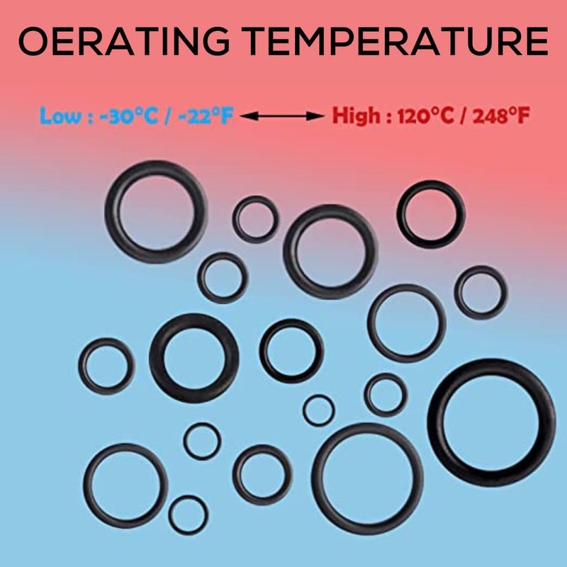 GENERASIS Generasis 36 Pcs ORing Kit 322mm with 18 sizes 2 pcs each Nitrile Rubber Metric O Ring for Seal Hydraulic Plumbing Auto sealing oil Resistant Hydraulic compressor Car Cycle Tap Gasket  - Image 5