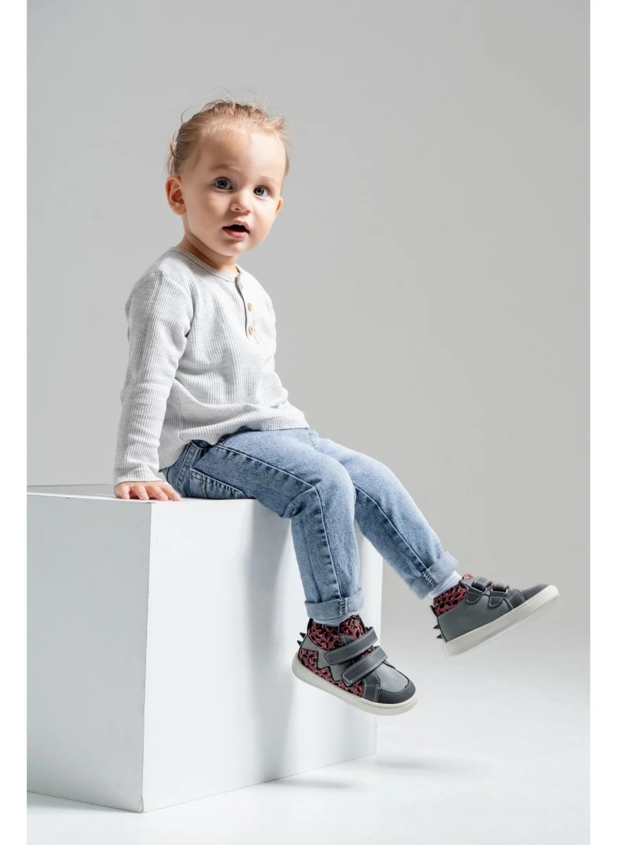 Mnpc Boy Gray Genuine Leather Anatomical Casual Boots