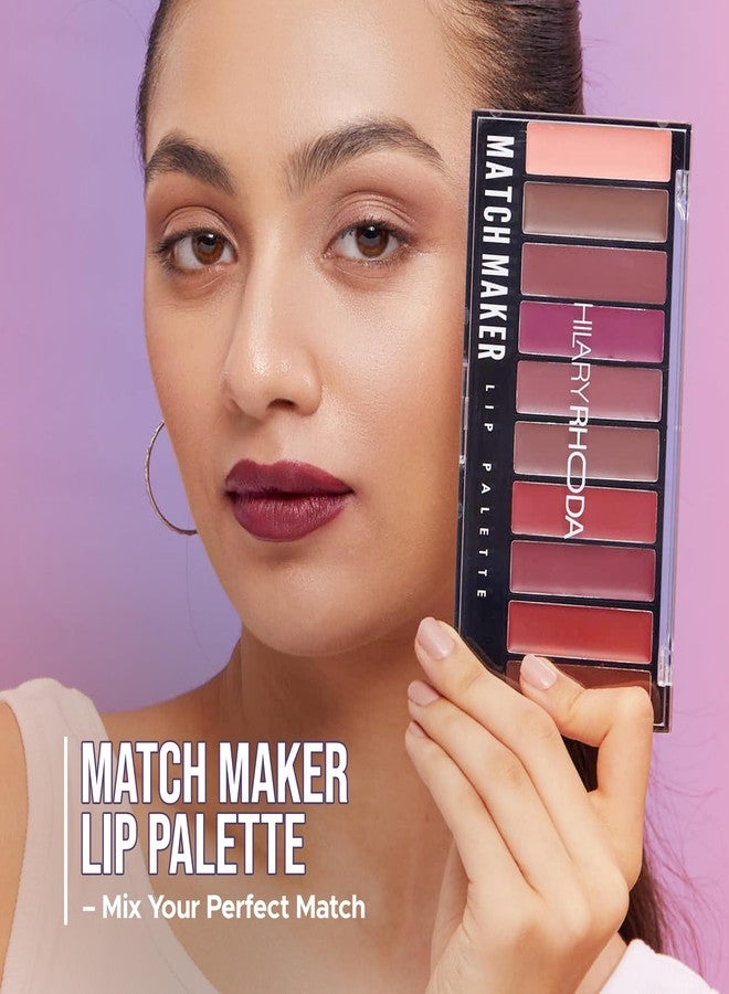 Hilary Rhoda Match Maker Lip Palette | Lip Palette for Women | Waterproof & Matte Finish | Lip Palettes for Every Occasion | Infused with Shea Butter & Vitamin E - 12g (Mood Changer - Shade 01) - Image 3
