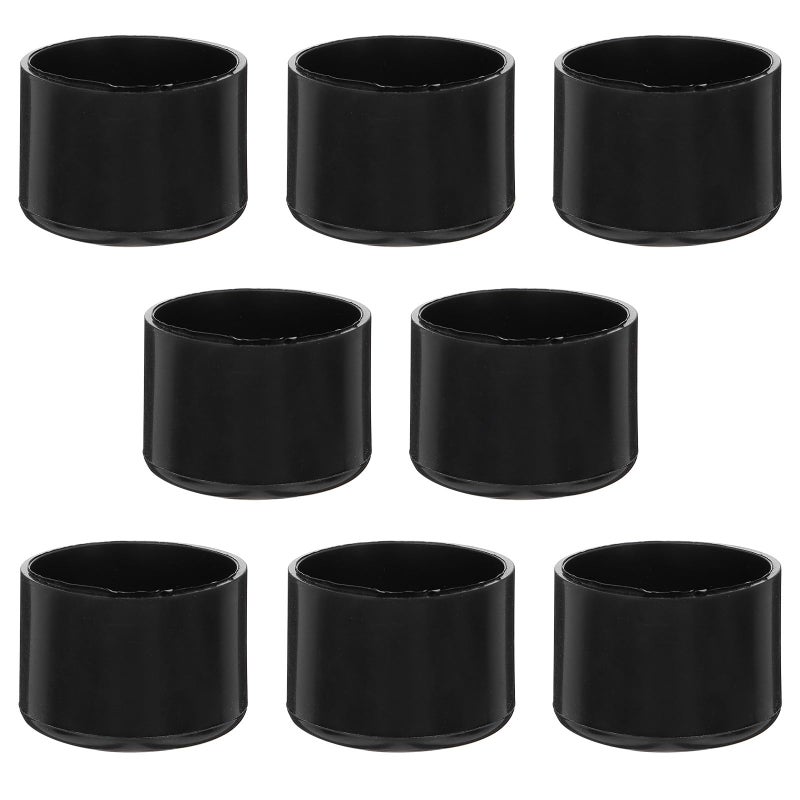 8Pcs Black Chair Leg Caps Floor Protectors Anti Skid Thickened Noise Reducing Furniture Feet Covers - Image 2