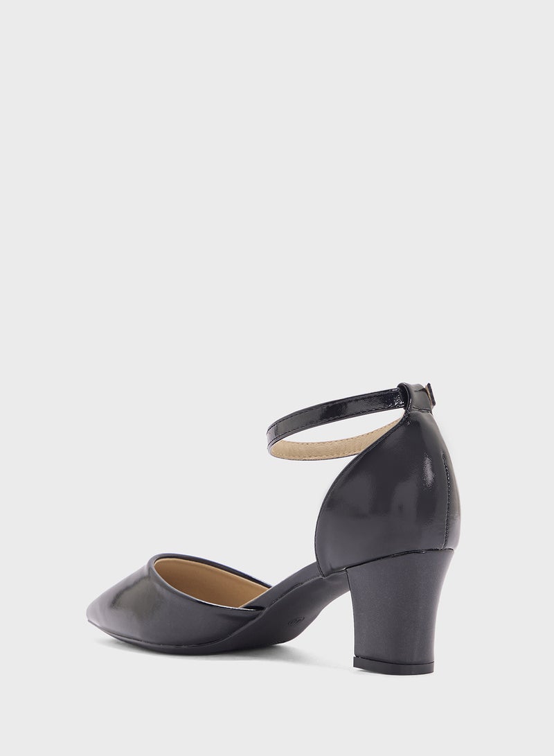 SD.Felano Block Heeled Ankle Strap Pump  - Image 3