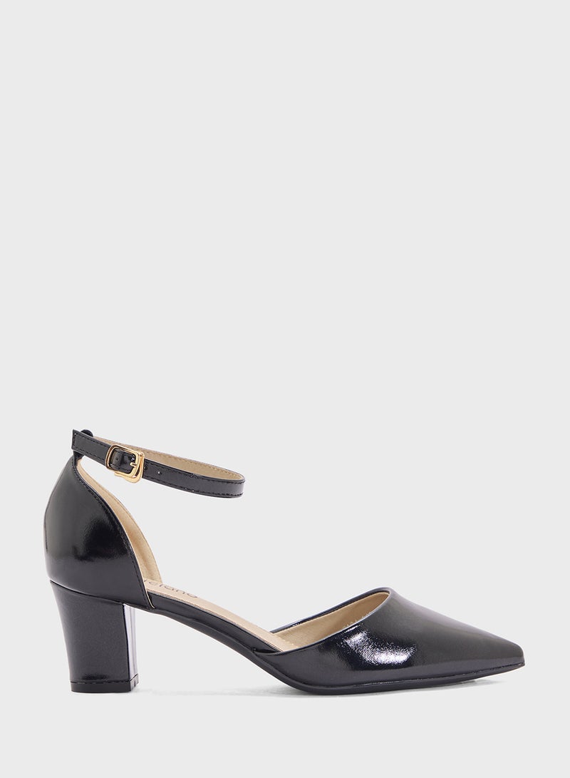 SD.Felano Block Heeled Ankle Strap Pump  - Image 1