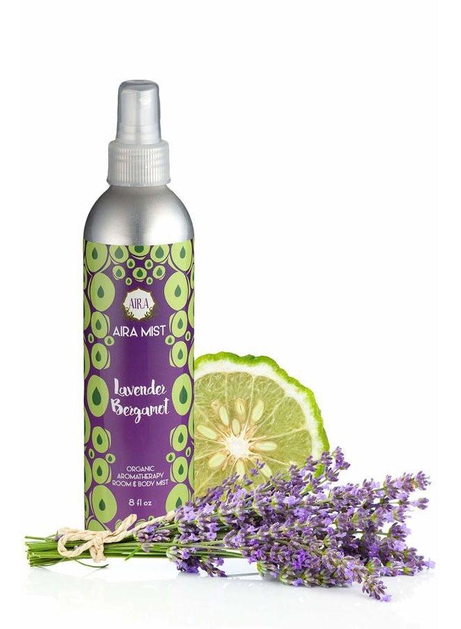 Aira Mist Lavender Bergamot Verbena Organic Room Spray - Essential Oil Spray with Therapeutic Essential Oils - Air Freshener - Living Room Spray & Bathroom Spray Free of Alcohol & Parabens - 8 Ounces - Image 1