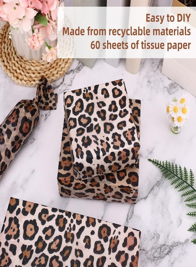 Fukaisu 60 Sheets Leopard Print Tissue Paper, 35x50cm/13.77x19.68in Cheetah Print Gift Wrapping Paper for Flower Bouquet DIY Crafts Birthday Safari Animal Party Wedding Holiday - Image 3