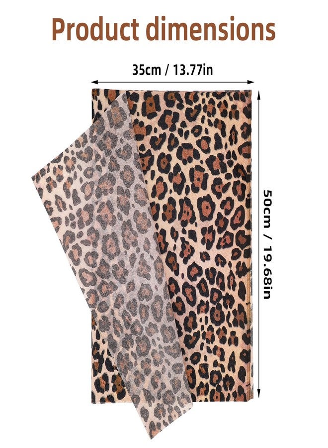 Fukaisu 60 Sheets Leopard Print Tissue Paper, 35x50cm/13.77x19.68in Cheetah Print Gift Wrapping Paper for Flower Bouquet DIY Crafts Birthday Safari Animal Party Wedding Holiday - Image 2