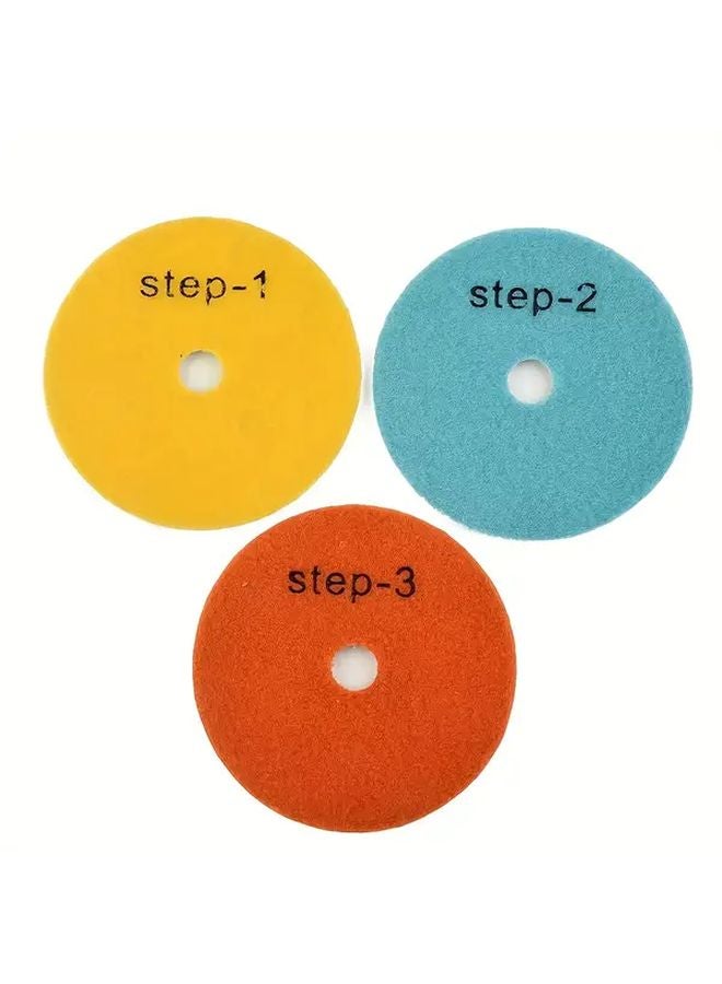 3Pcs 4 Inch Diamond Polishing Pads For Granite Concrete Marble Wet Dry Use - Image 1