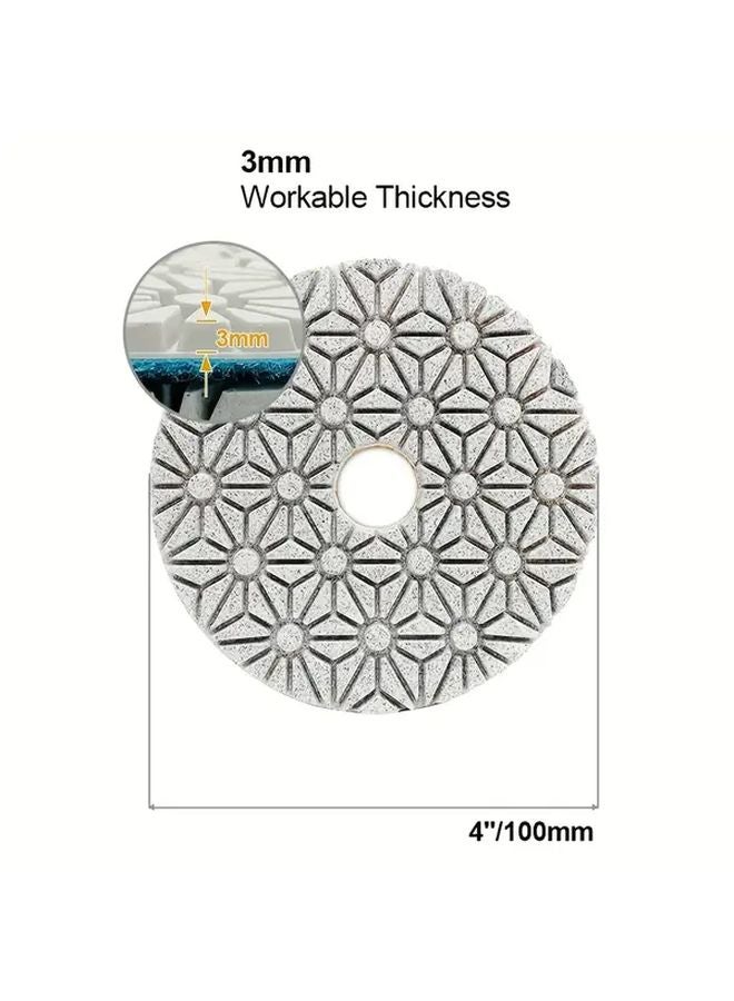 3Pcs 4 Inch Diamond Polishing Pads For Granite Concrete Marble Wet Dry Use - Image 5