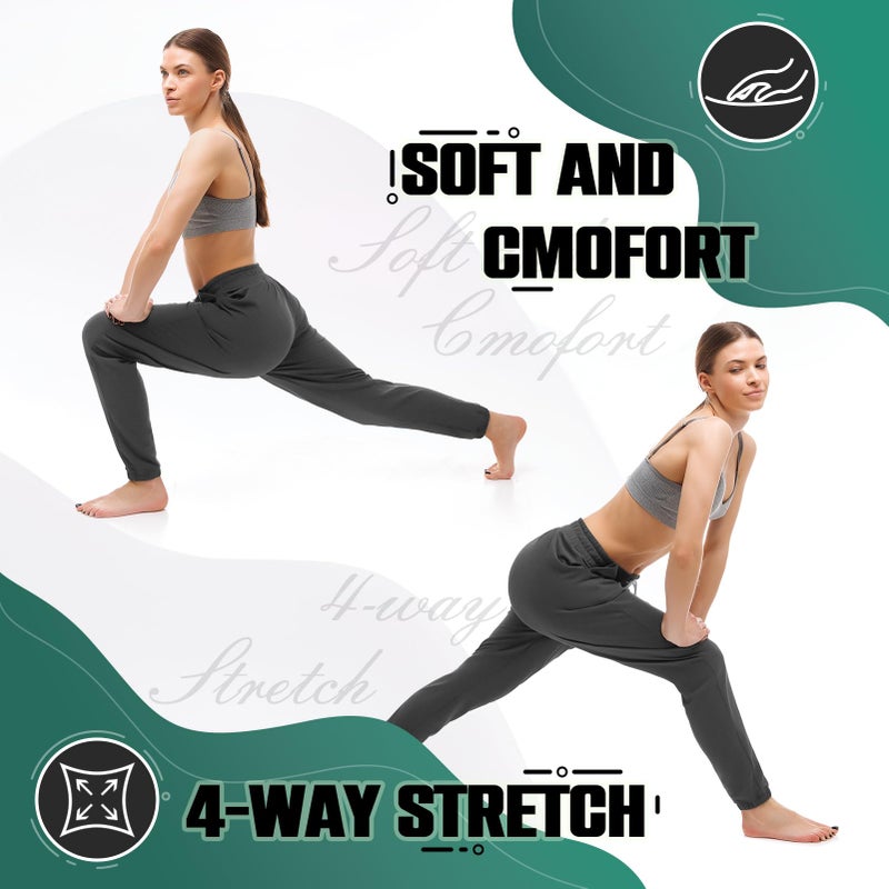 Walifrey Womens Joggers with Pockets, Drawstring Sweatpants Women for Lounging Jogging Gym and Workout DeepGrey,1 Pack DeepGrey S - Image 4