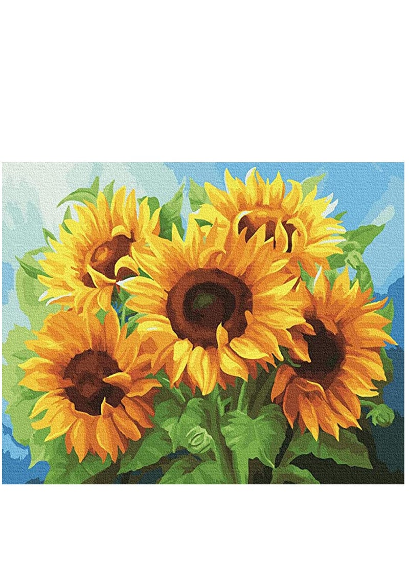 Excefore Paint by Numbers for Adults Beginner, DIY Oil Painting Kit on Canvas with Paintbrushes and Acrylic Pigment, Flower Painting Arts Craft for Home Wall Decor-Sunflower  - Image 1