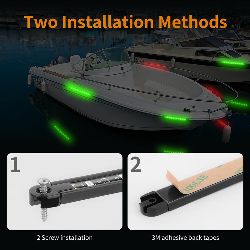 RVZONE Boat Navigation Lights, Navigation Lighting For Boats Led, Marine Lighting For Night Fishing, Boat Red and Green Bow Lights, Deck Lights for Marine, Yacht, Kayak, BassBoat, Pontoon - Image 3