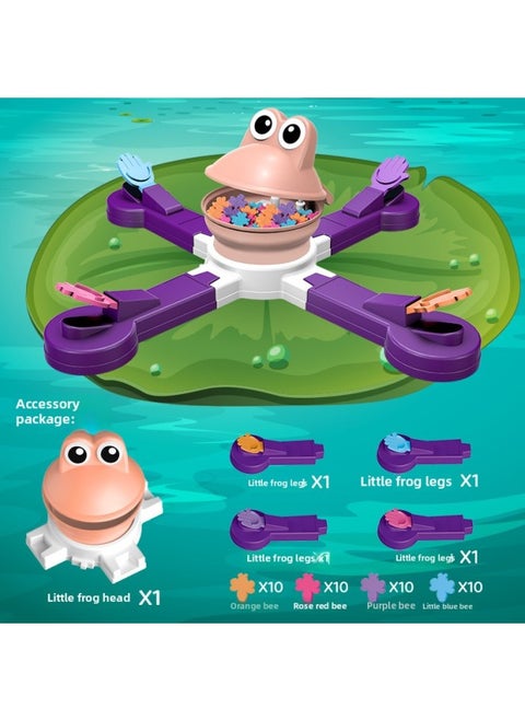 Frog Eating Bean Adventure Fun Projection Feeding Worm Eating Benefit Leisure Smart Competitive Multiplayer Interactive Desktop Game Batch-Color:Feeding Frog-Purple [Battery + Screwdriver]]