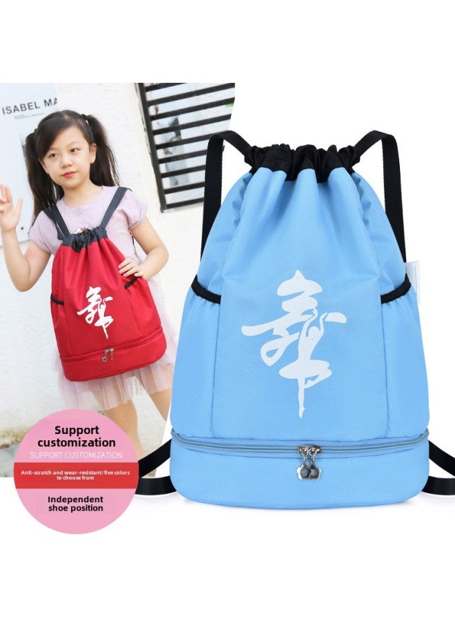 Customized Children's Schoolbag Student Backpack Women's Dance Bag Bundle Pocket Backpack With Shoes Printed Logo Drawstring Bag-Color:Pink - Image 4