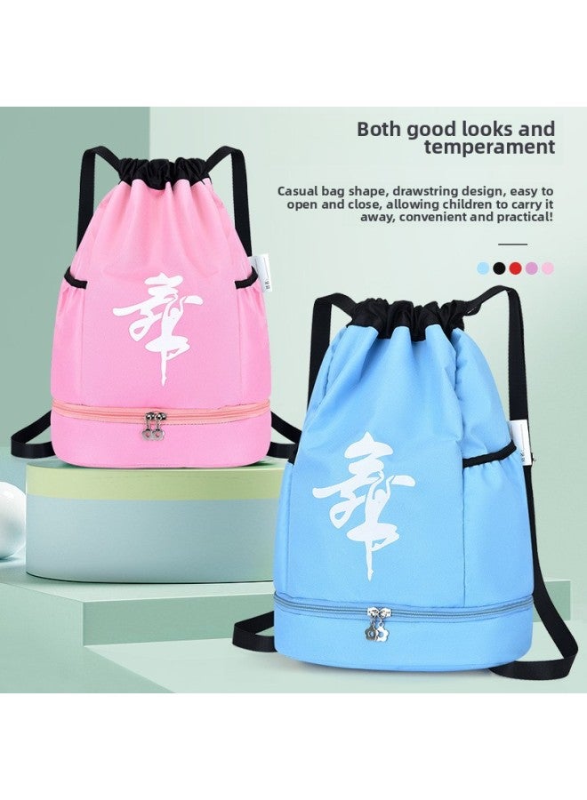 Customized Children's Schoolbag Student Backpack Women's Dance Bag Bundle Pocket Backpack With Shoes Printed Logo Drawstring Bag-Color:Pink - Image 5